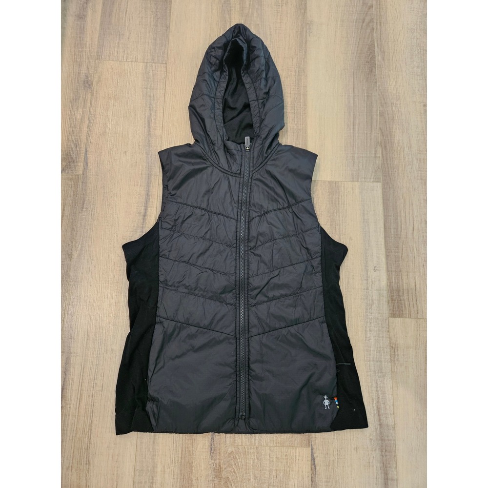 Smartwool SmartLoft Hooded Vest Women XL Black Insulated Outdoor Hiking